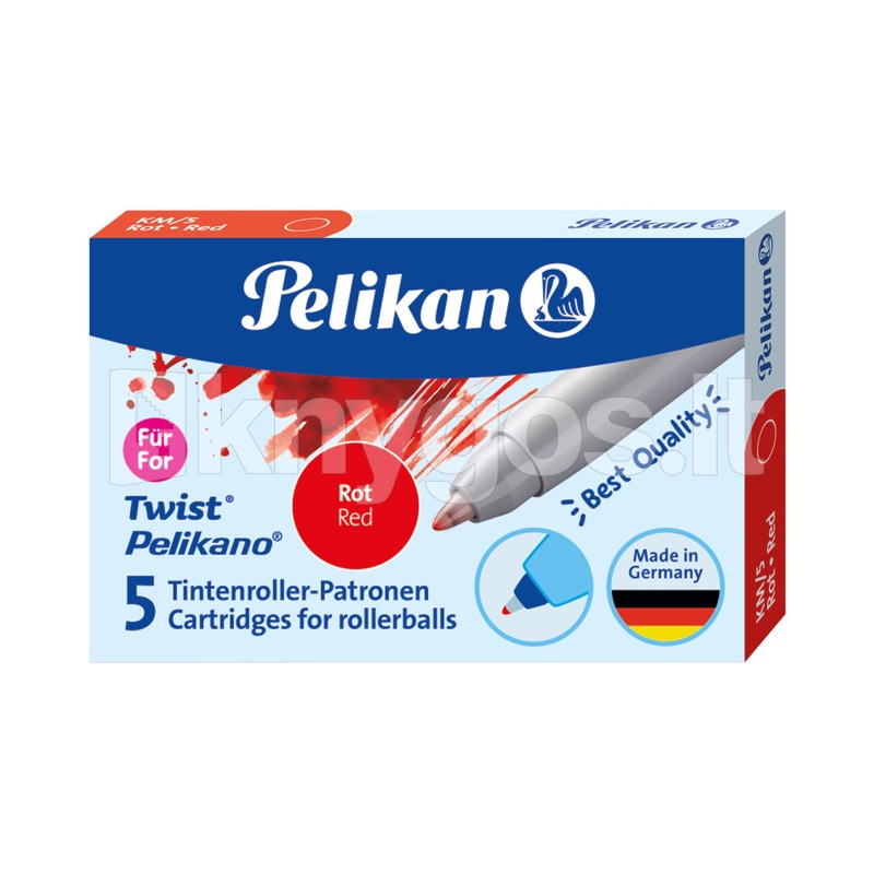 Pelikan TWIST pildspalvas uzpildes KM/5, sarkanas