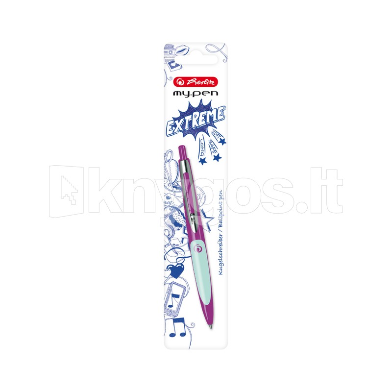 Herlitz Lodīšu pildspalva my.pen, violeta/mētra