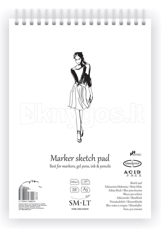 Smiltainis Bloknots A5, marķieru papīrs, 40