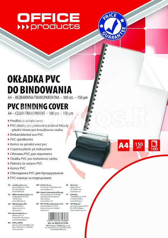 Q-Connect Saistīšanas pārvalki (PVC) A4 caurspīdīgi