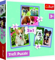 TREFL Pužļu komplekts 3in1 Kucēni