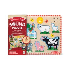 MELISSA & DOUG Puzle ar skaņu Fermas dzīvnieki, 8 gab.