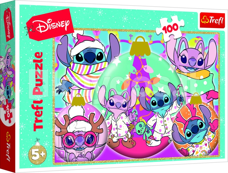 TREFL DISNEY STITCH Puzle Ziemassvētki, 100