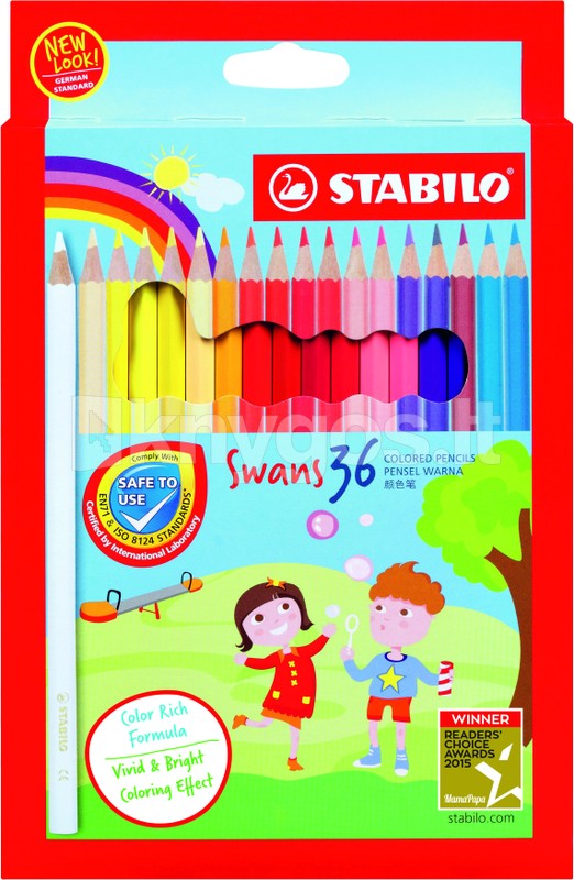 Stabilo Krāsainie zīmuļi SWANS, 36 gab