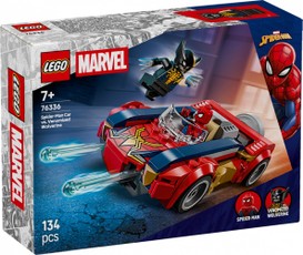 Konstruktors Super Heroes 76336 — Spider-Man automašīna pret Venomizēto Volverīnu