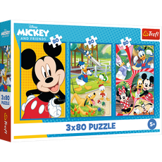 TREFL DISNEY MICKEY MOUSE Pužļu komplekts Mickey Mouse komanda, 3x80 gab.