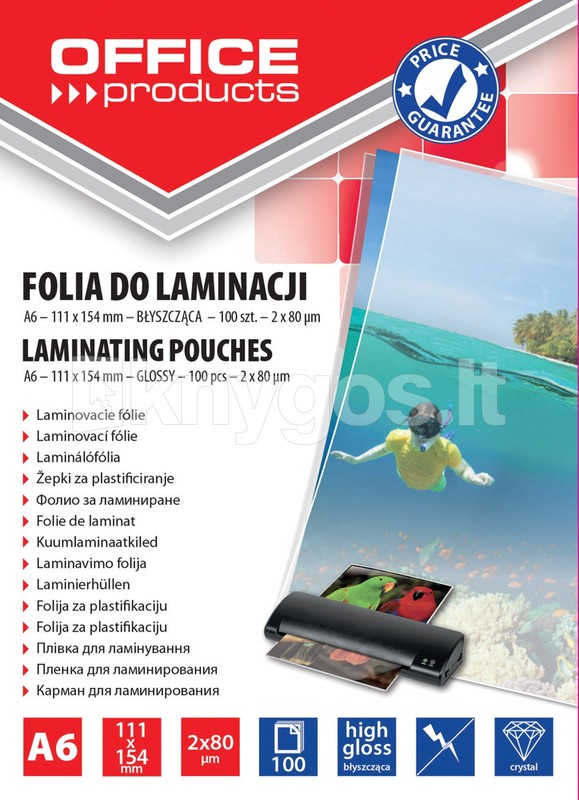 Office Products Laminēšanas maisiņi A6, 2