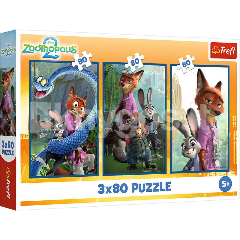 TREFL DISNEY Pužļu komplekts Zootropole, 3x80