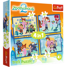 TREFL DISNEY ZOOTROPOLIS Pužļu komplekts 4in1