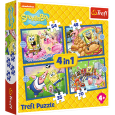 TREFL SPONGEBOB Pužļu komplekts 4 in 1