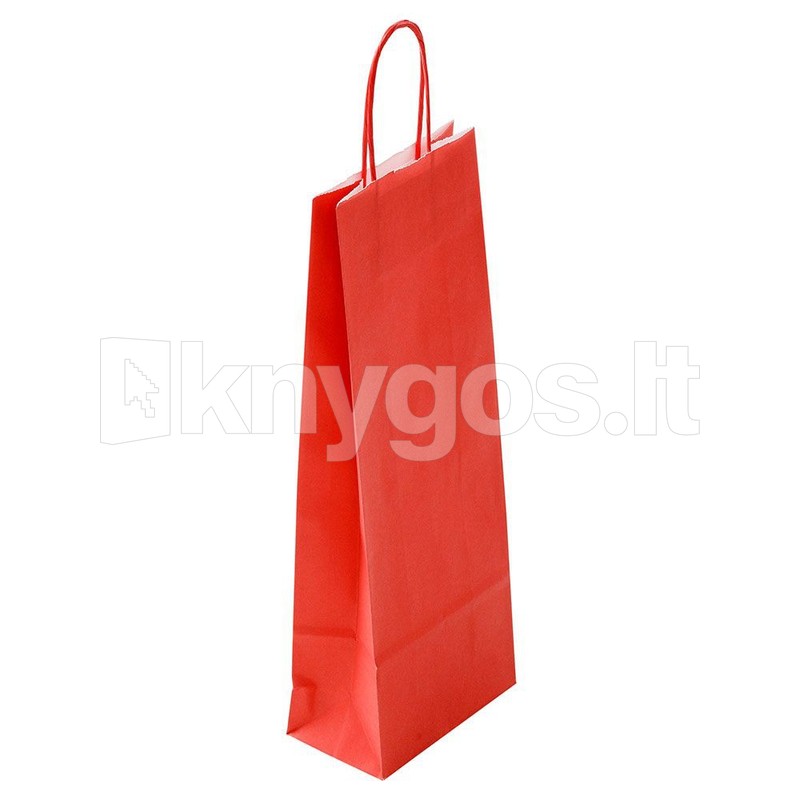 Papīra maisiņš Twist 140x80x390 mm, sarkans