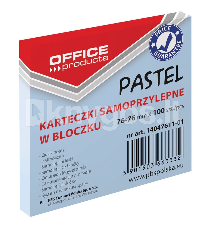 Office Products Līmējošās lapiņas 76x76 mm