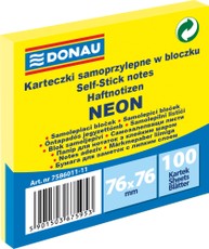 Līmlapiņas 76 x 76 mm, neona dzeltenas