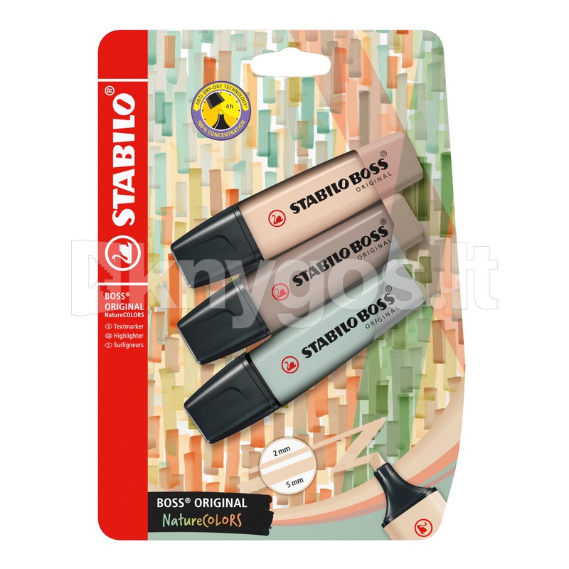 Stabilo BOSOoriginal NatureColors teksta marķieri, 3