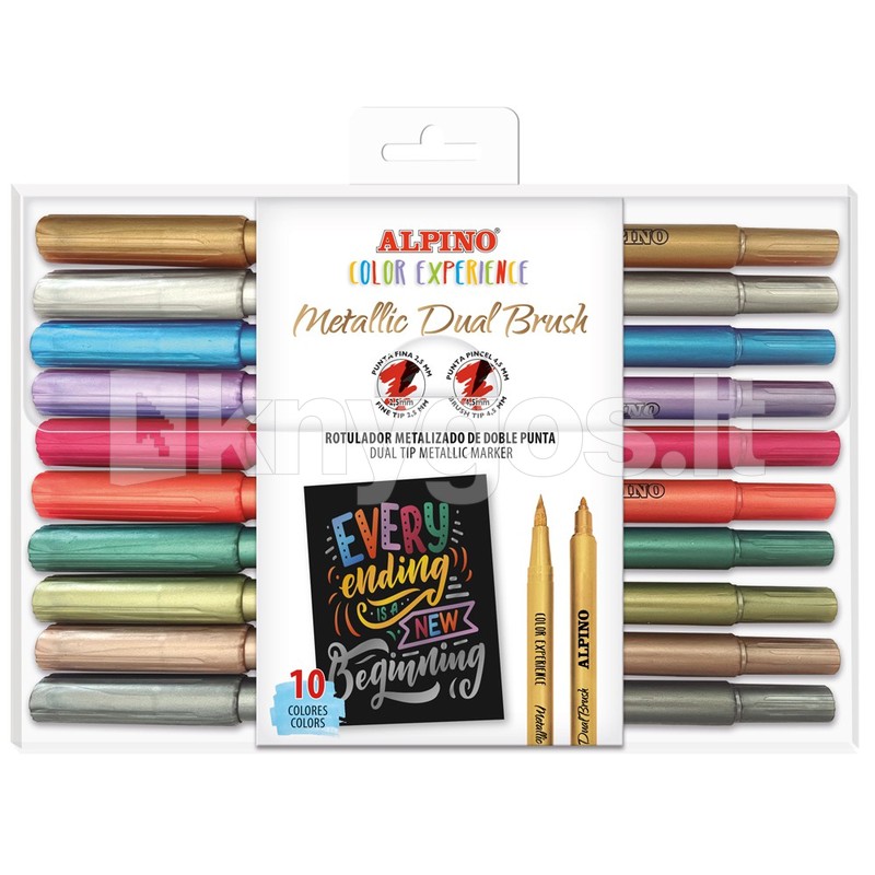 ALPINO Color Experience Metallic divpusējie marķieri