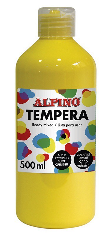 Guaša (tempera) ALPINO 500 ml, dzeltenā