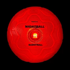 Tangle NightBall Izgaismota basketbola bumba, 25 cm, sarkana