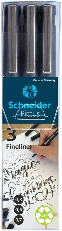 Schneider Pildspalvas Pictus, 3 gab., melnas