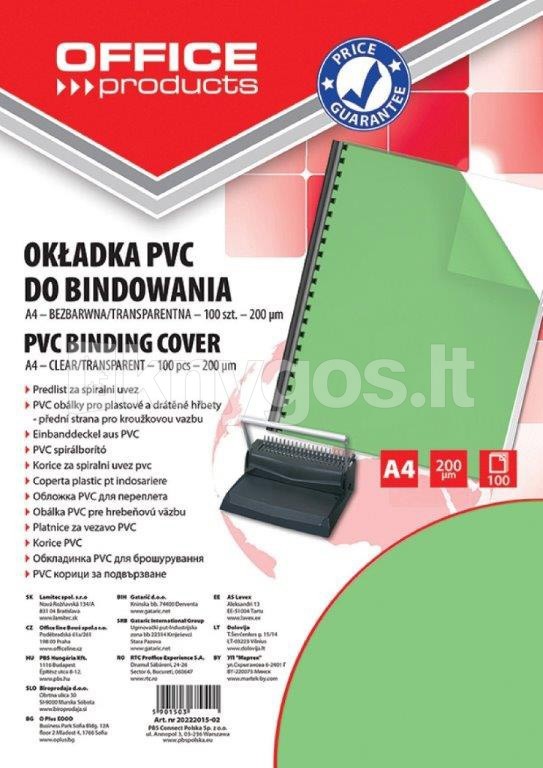 Q-Connect Vāki iesiešanai, PVC, caurspīdīgi zaļi