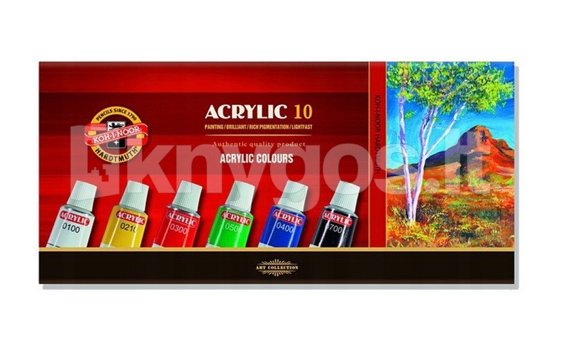 Koh-I-Noor akrila krāsu komplekts, 10 x