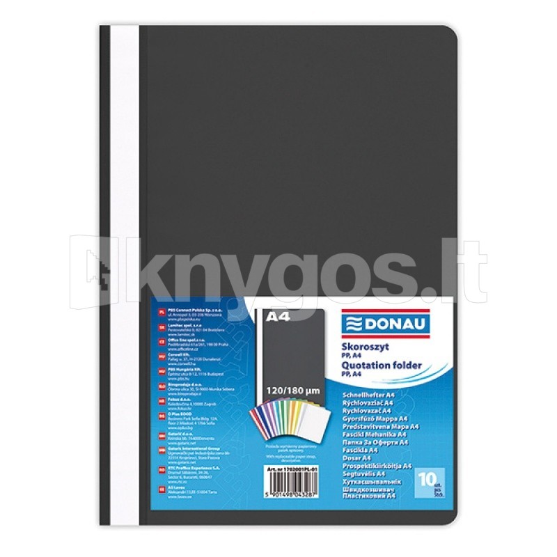 DONAU A4 plastmasas mape (PP), melna