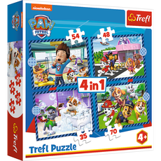 TREFL PAW PATROL Pužļu komplekts 4 in 1 Ķepa Patruļa