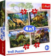 TREFL Pužļu komplekts 4in1 Dinozauri