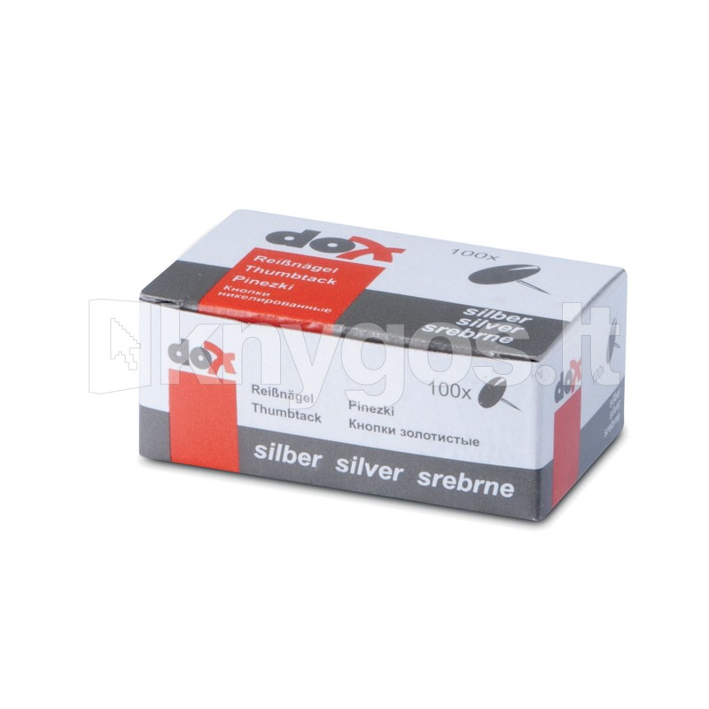 Office Products Niķeļa krāsas piespraudes, 100