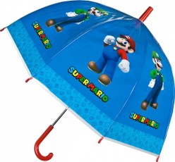 Caurspīdīgs lietussargs Super Mario (manuālais)
