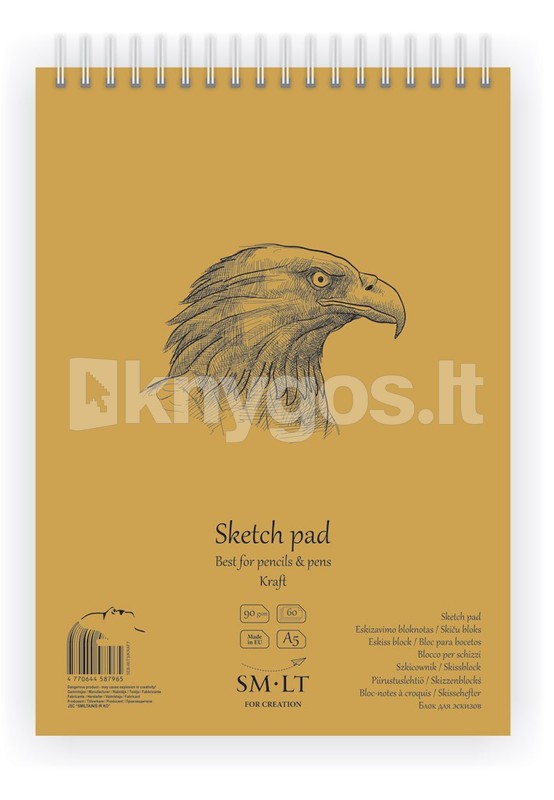 Smiltainis Bloknots skicēm KRAFT Authentic A5