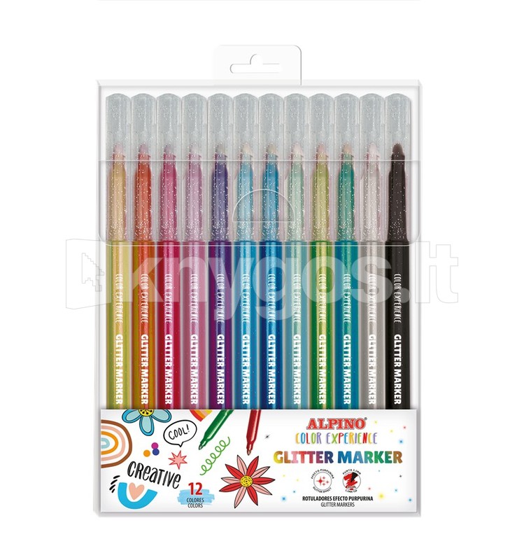 Spīdīgie flomāsteri ALPINO Color Experience, 12