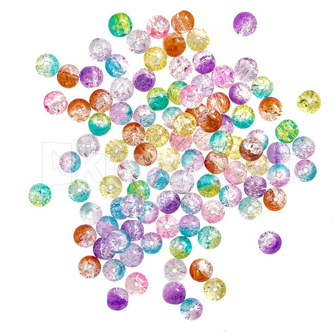 DallPrint Krāsainas stikla pērlītes, 8 mm