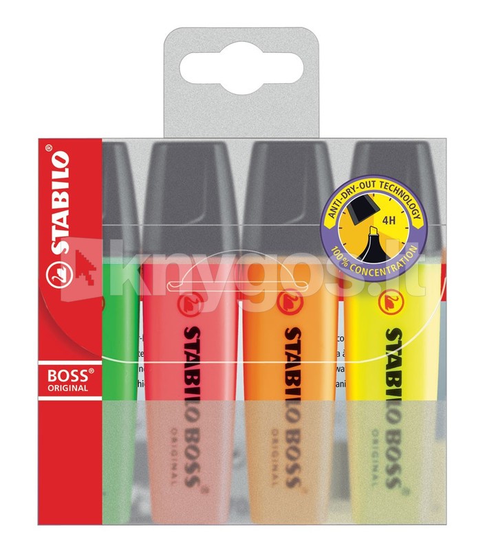 Stabilo BOSS teksta marķieru komplekts, 4