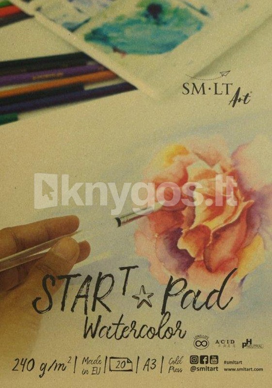 Smiltainis Akvareļu bloks START A3, 20
