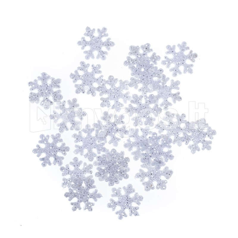 DallPrint Spīdīgas sniegpārslas 2,4 cm