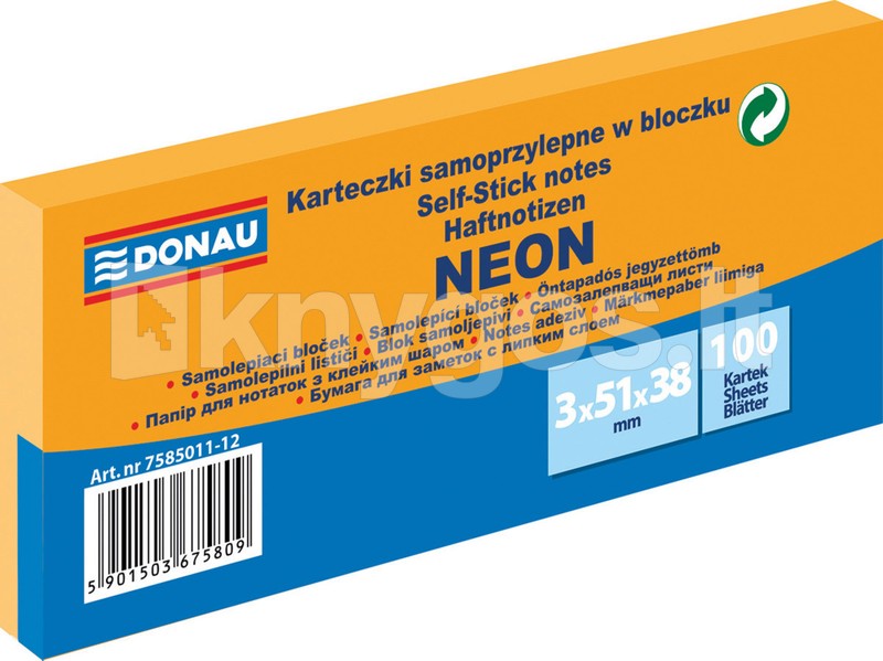 DONAU Neona oranžās līmlapiņas 51 x
