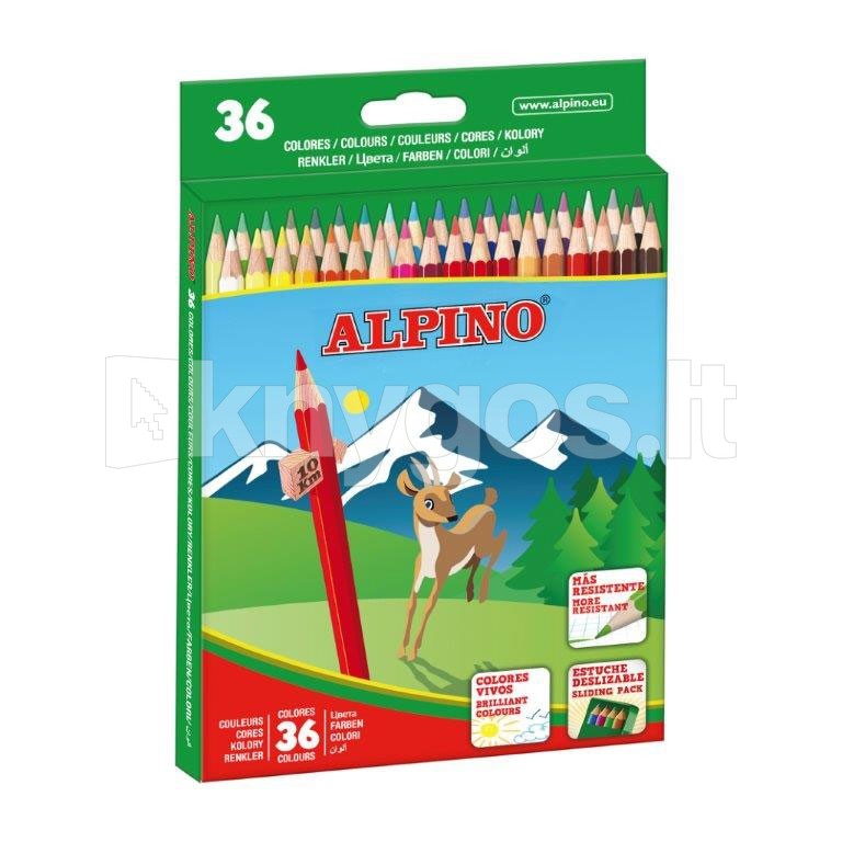 Krāsainie zīmuļi ALPINO, 36 krāsas