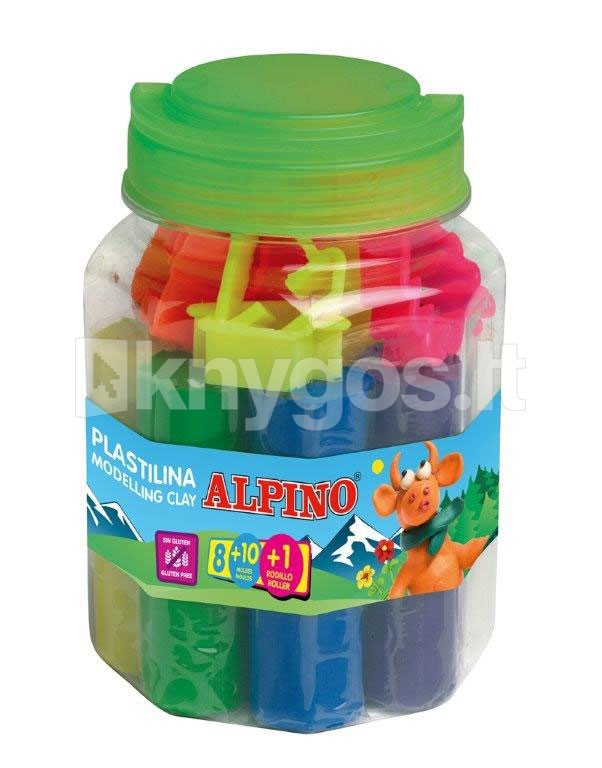 Plastilīns ALPINO, 8 krāsas + 10