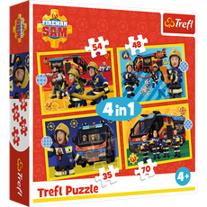TREFL FIREMAN SAM Pužļu komplekts 4in1 ugunsdzēsējs Sems