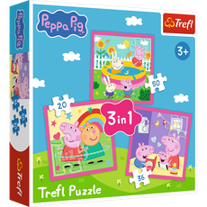 TREFL PEPPA PIG Pužļu komplekts 3in1 Peppa