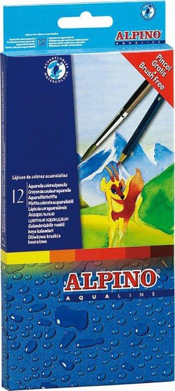 Krāsainie zīmuļi ALPINO Aqualine, 12 gab