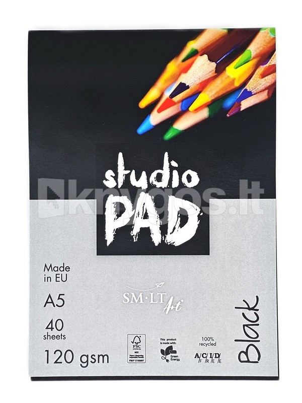 Melns zīmēšanas bloks "Studio" A5